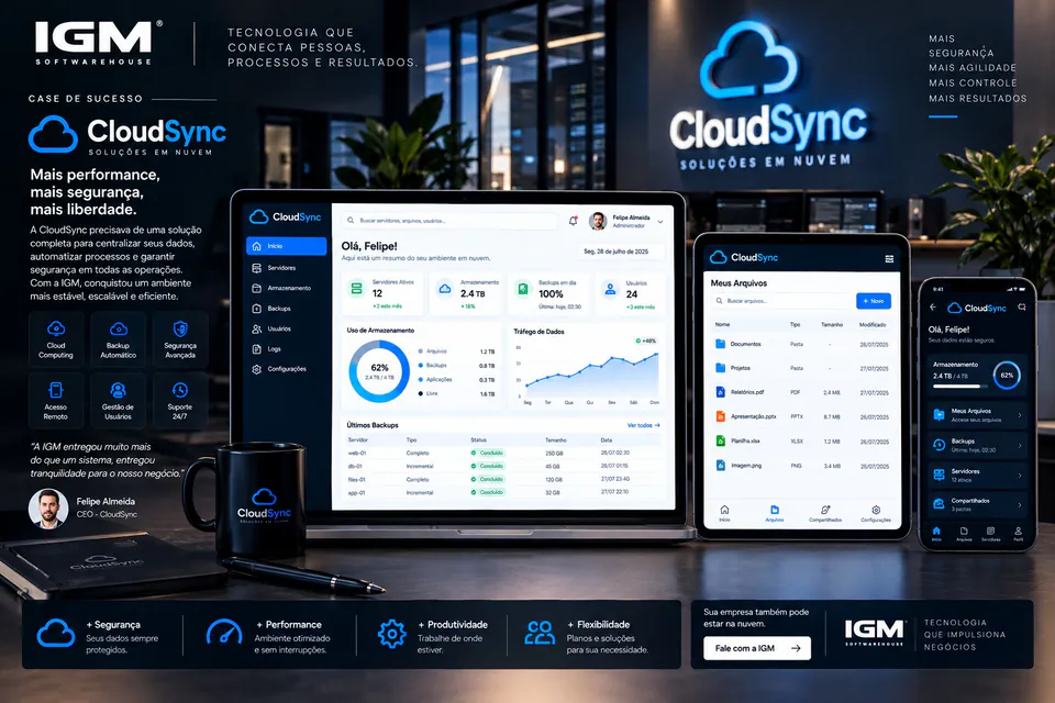 Case CloudSync: painel de gestão de nuvem criado pela IGM