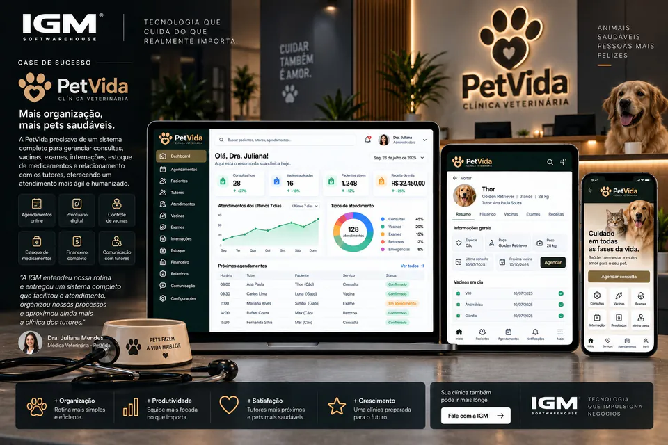 Case PetVida: sistema de gestão para clínica veterinária criado pela IGM